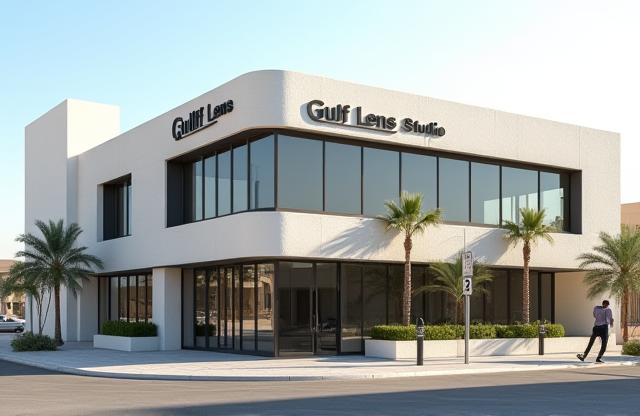 Exterior view of the Gulf Lens Studio building in Doha.